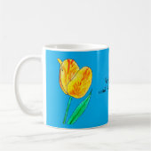 Mug Tulipe jaune unique reflets rouges  (Gauche)