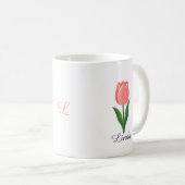 Mug Tulipe rose moderne (Devant droit)