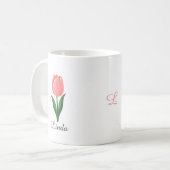 Mug Tulipe rose moderne (Devant gauche)