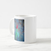 Mug Tulipe rouge sur ardoise gris bleu (Devant gauche)