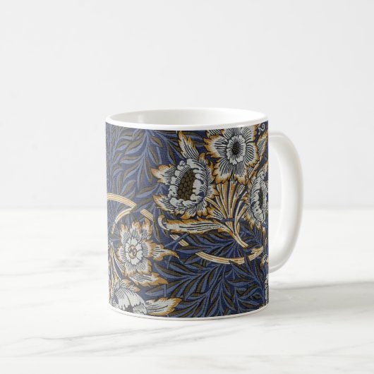 Mug Tulipe Saules Motif Bleu Floral de William Morris (Devant droit)