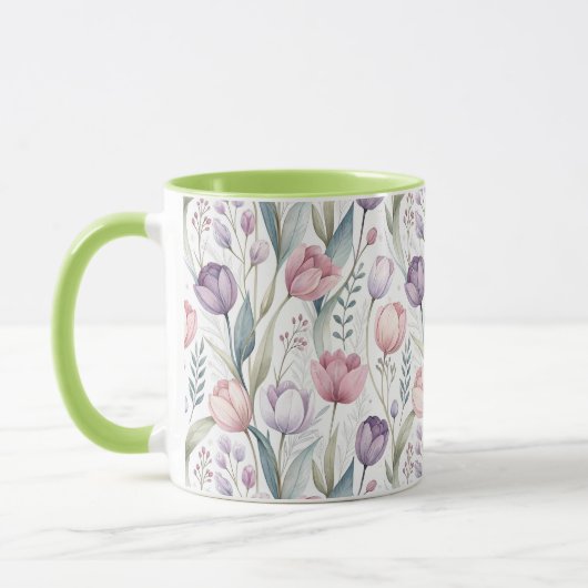 Mug Tulipe scandinave modèle floral (Gauche)