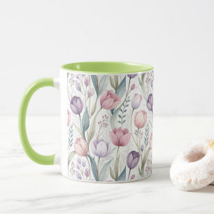 Mug Tulipe scandinave modèle floral