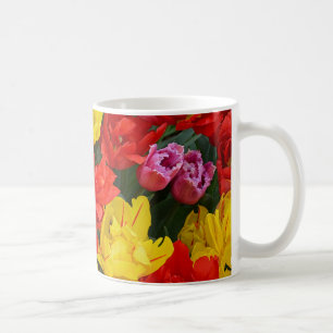 Mug Tulipes à ressort rouge et jaune