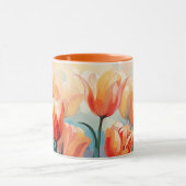 Mug Tulipes d'aquarelle de nom personnalisé (Centre)