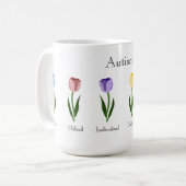 Mug Tulipes de couleur arc-en-ciel traits positifs d'a (Devant gauche)