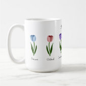 Mug Tulipes de couleur arc-en-ciel traits positifs d'a (Gauche)