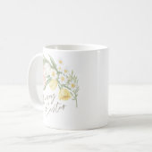 Mug Tulipes et jonquilles aquarelle Joyeuses Pâques  (Devant gauche)