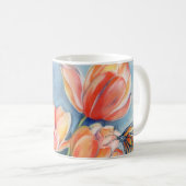 Mug Tulipes et papillon de monarque (Devant droit)