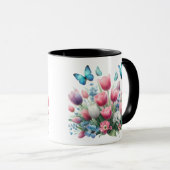 Mug Tulipes et papillons de printemps (Devant droit)