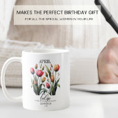 Mug Tulipes personnalisables Fleur de naissance d'avri