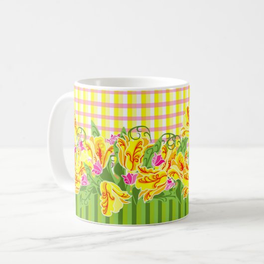 Mug Tulipes & Plaid Spring Coffee Cup (Devant gauche)