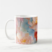 Mug Tulipes roses Aquarelle Motif Floral (Gauche)