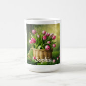 Mug Tulipes roses dans panier (Centre)