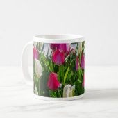 Mug Tulipes Roses Et Blancs Toulouse De Café Peint (Devant gauche)