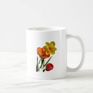 Mug Tulipes rouges et fleurs de jonquille jaunes