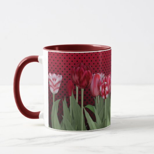 Mug Tulipes rouges sur dégradé (Gauche)