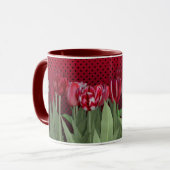 Mug Tulipes rouges sur dégradé (Devant gauche)
