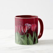 Mug Tulipes rouges sur dégradé (Devant droit)