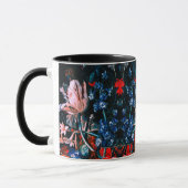 Mug TULIPS BLANC ROSE, FLEURS EN MONogramme Floral NOI (Gauche)