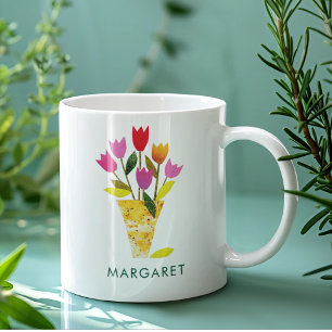 Mug Tulips Bouquet Plutôt Floral Thé Personnalisé