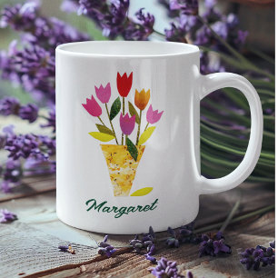 Mug Tulips Bouquet Plutôt Floral Thé Personnalisé