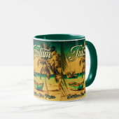 Mug Tulum Mexico Palm Tree Vintage voyage Souvenir (Devant droit)