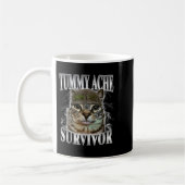 Mug Tummy Ache Survivor Funny Cat Meme (Gauche)