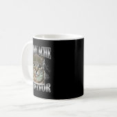 Mug Tummy Ache Survivor Funny Chat Meme Citation Sarca (Devant gauche)