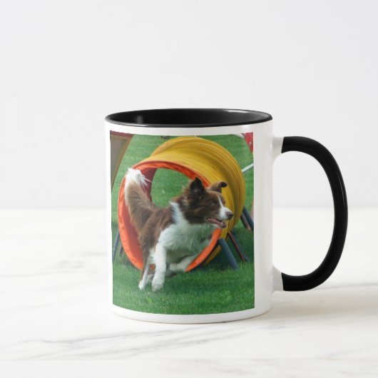 Mug Tunnel Brown d'agilité de border collie (Droite)