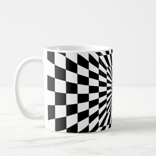 Mug tunnel d'échiquier d'illusion optique (Gauche)