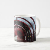 MUG TUNNEL VIDE EN VERRE ROUGE ET BLANC (Devant droit)