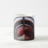 MUG TUNNEL VIDE EN VERRE ROUGE ET BLANC (Centre)