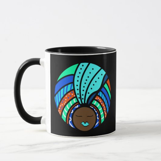 Mug Turban coloré, Turquoise (Gauche)