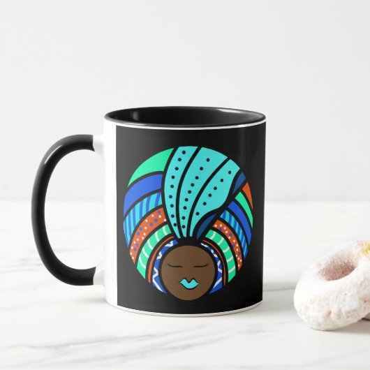 Mug Turban coloré, Turquoise (Avec donut)