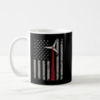 Mug Turbine éolien de l'ingénieur du drapeau américain