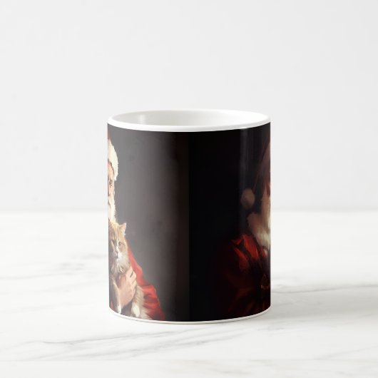Mug Turc Angora Chat Santa Claus Festif Noël (Centre)