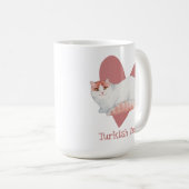 Mug Turc Van Chat Aquarelle Kitty Coeur rose (Devant droit)