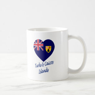 Mug Turcs et coeur de drapeau d'îles de la Caïques