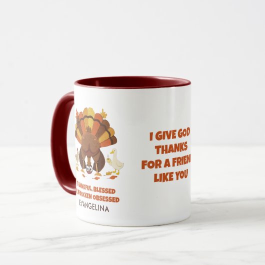 Mug TURDUCKEN OBSESSED Fun Thanksgiving FRIENDSGIVING (Devant gauche)
