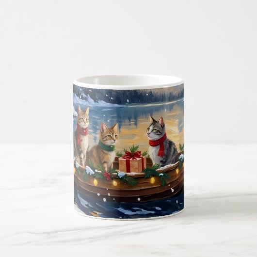 Mug Turkish Angora Cat Christmas Boat Holiday (Centre)