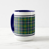 Mug Turnbull Clan Hunter Tartan Navy et Green Plaid (Devant gauche)