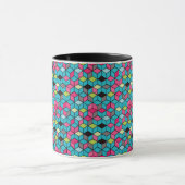Mug Turqouise et Motif de Cube rose (Centre)