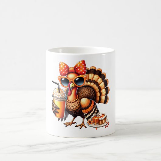 Mug Turquie Boire du café Bow Thanksgiving Turquie Day (Centre)