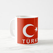 Mug Turquie Drapeau turc pays nom du texte turc (Devant gauche)