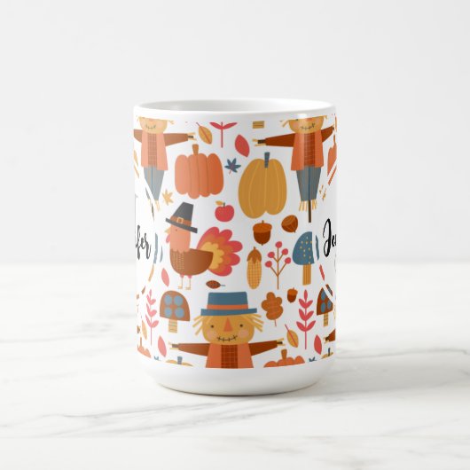 Mug Turquie et Scarecrow Thanksgiving Motif (Centre)