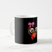 Mug Turquie Face aux cils Léopard lunettes drôle (Devant gauche)
