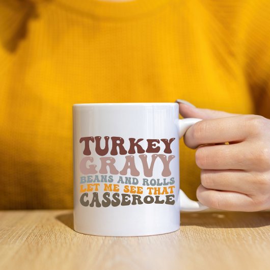 Mug Turquie Haricots Gravés Et Rouleaux Tombent Thanks