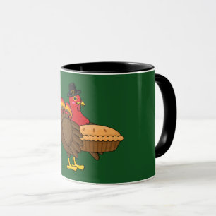 Mug Turquie mignonne avec tarte Citrouille Thanksgivin