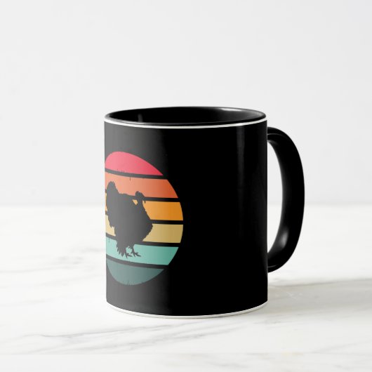 Mug Turquie Oiseau Thanksgiving Distressed coucher de  (Devant droit)